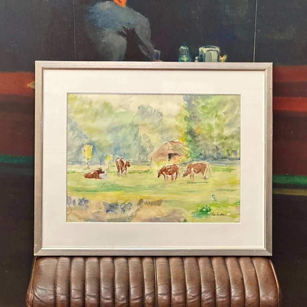 Kees Sanders - Grazende koeien op de Utrechtse Heuvelrug, Ophalen of Verzenden