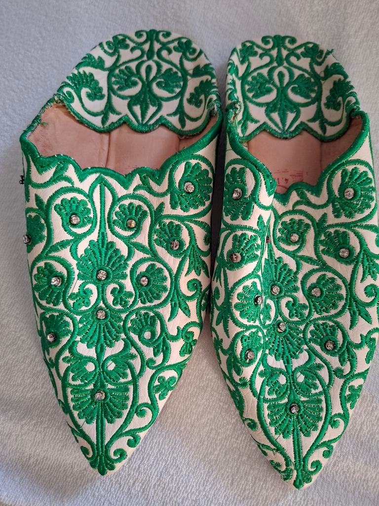 Marokkaanse slippers, Ophalen of Verzenden, Nieuw, Groen