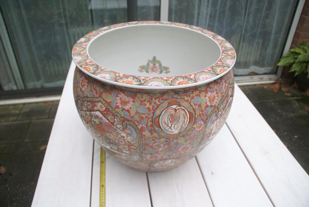 Beschilderde Chinese bak + schotel, Ophalen of Verzenden