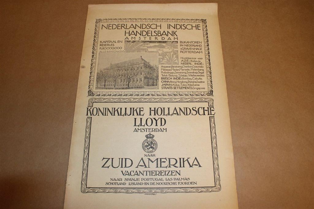 Originele advertentie/affiche - Ned Indische Bank / Holl Llo, Ophalen of Verzenden, Gebruikt, Overige typen