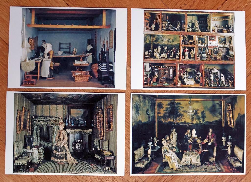4 Ansichtkaarten poppenhuis van Petronella de la Court, Ophalen of Verzenden, Voor 1920, Ongelopen, Overige thema's