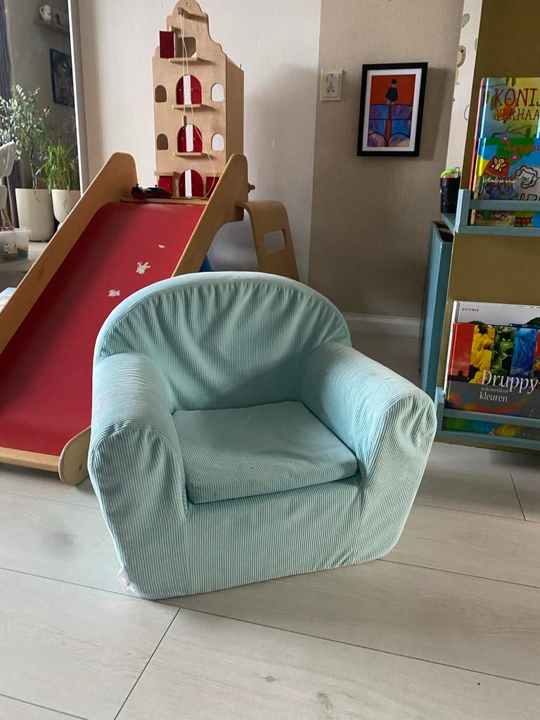 Jollein peuterstoeltje baby blauw zacht stoeltje, Ophalen, Gebruikt, Stoel