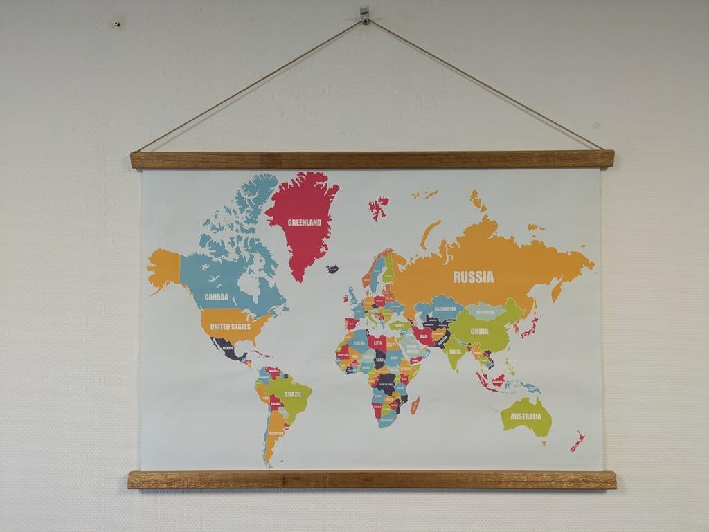 Wereldkaart wanddecoratie poster, Ophalen