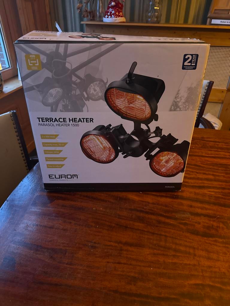 Eurom Parasol Heater 1500 - Terrasverwarming, Ophalen of Verzenden, Nieuw, Minder dan 4 personen