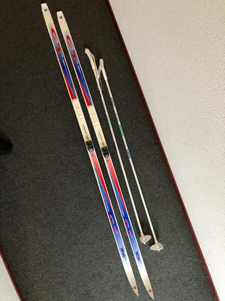 Langlauf ski set, Sport en Fitness, Skiën en Langlaufen, Ski's, Gebruikt, 180 cm of meer, Langlaufen