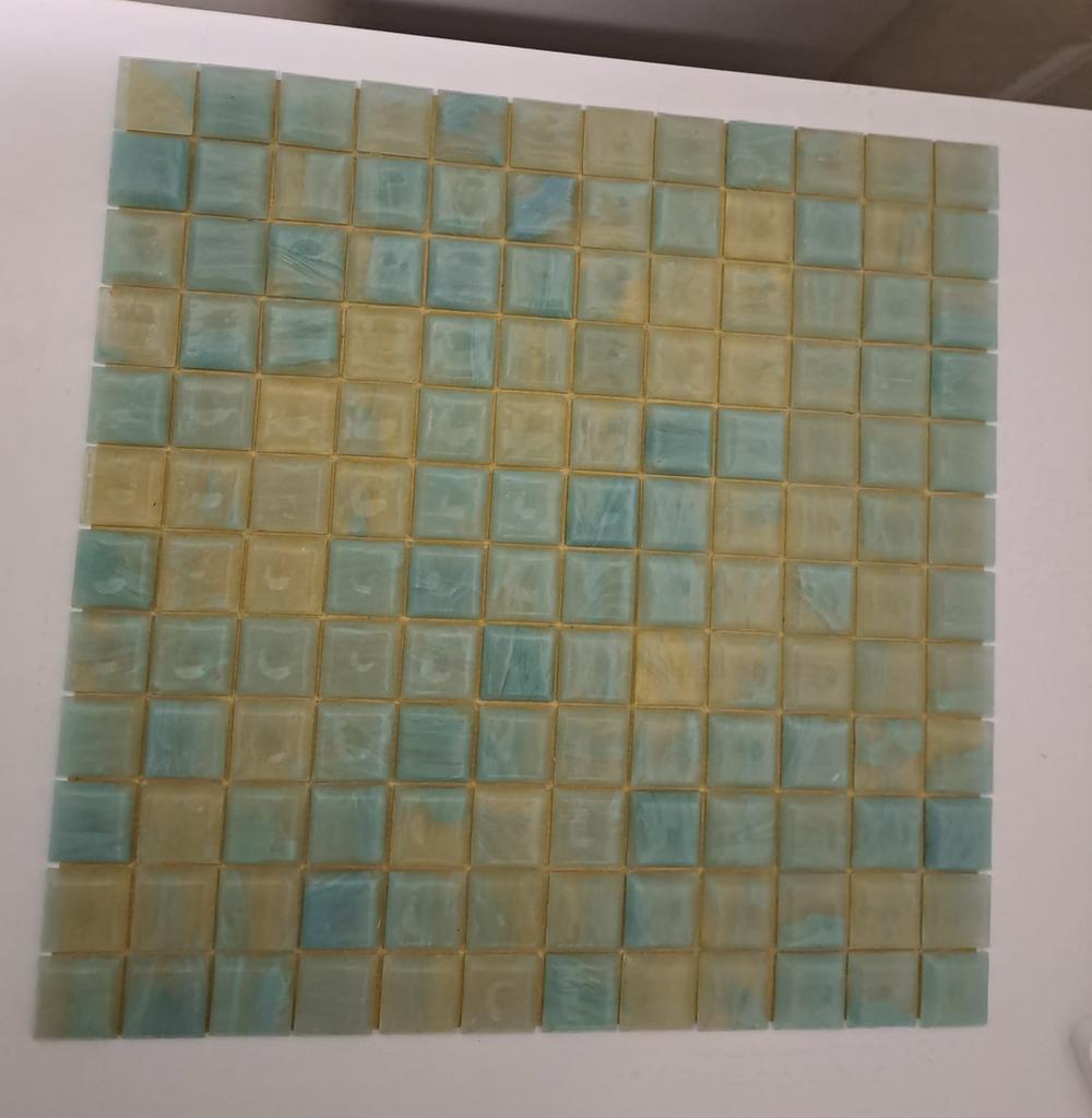 Bisazza glasmozaïek, gemixte blauw/groen tinten, matjes 3 m2, Doe-het-zelf en Verbouw, Tegels, Overige materialen, Wandtegels