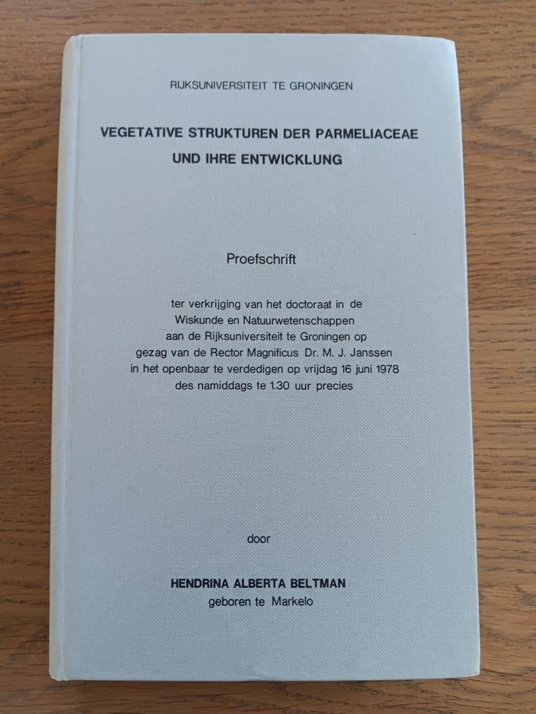 Beltman - Vegetative Strukturen der Parmeliaceae - Korstmos, Boeken, Ophalen of Verzenden, Natuurwetenschap