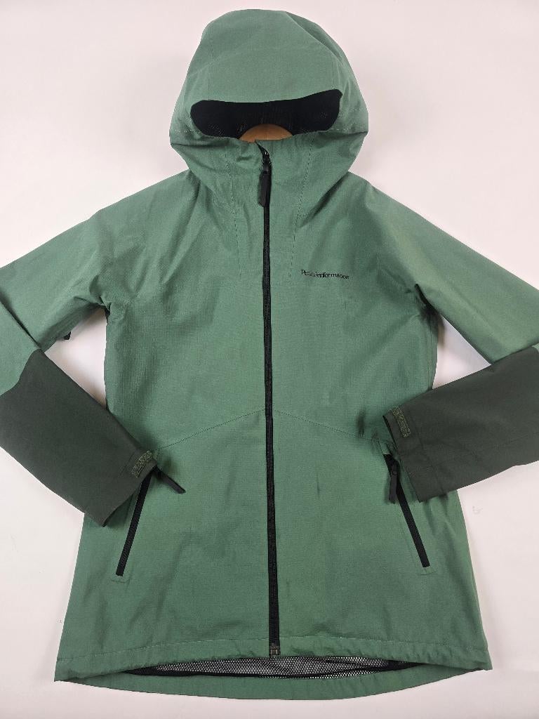 Peak Performance regenjas nightbrj army green Dames S, Ophalen of Verzenden, Gedragen, Jack