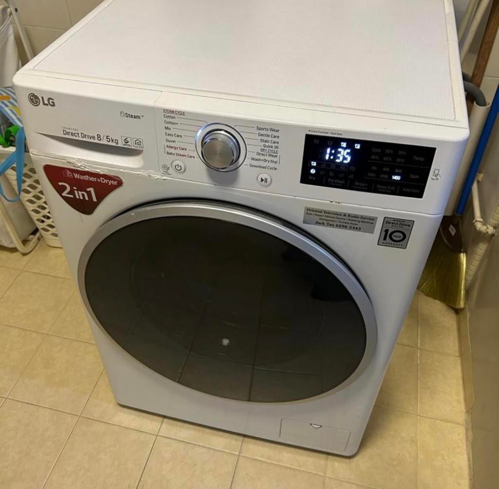 Lg washing and drying machine 1.5 years, Ophalen, Zo goed als nieuw, 85 tot 90 cm