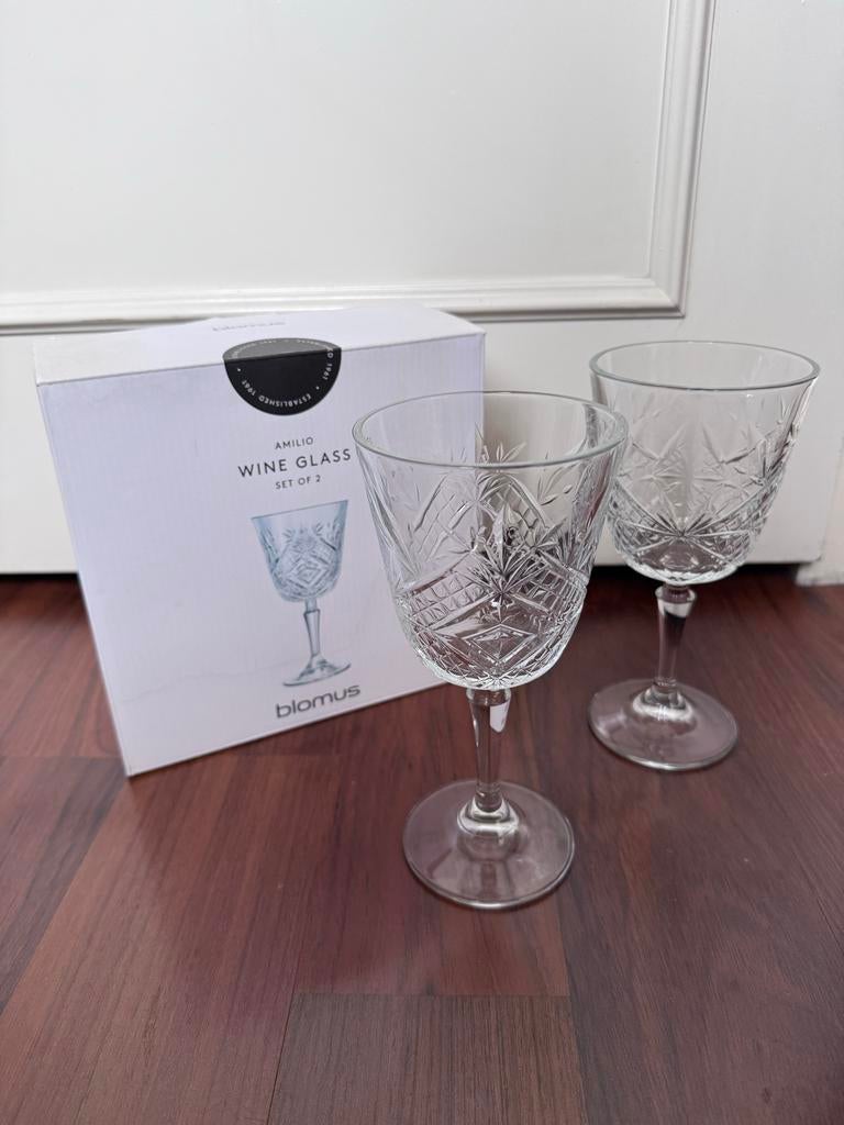 Blomus Amilio Wijnglazen Set van 2 - Nieuw in Doos, Huis en Inrichting, Ophalen, Nieuw