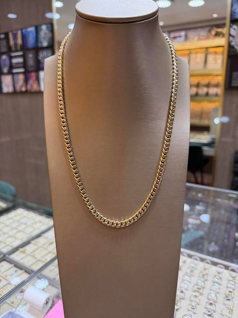 14KT Goud - 23.8 Gram - Ketting - CUBAN - 56 CM, Ophalen, Nieuw, Goud