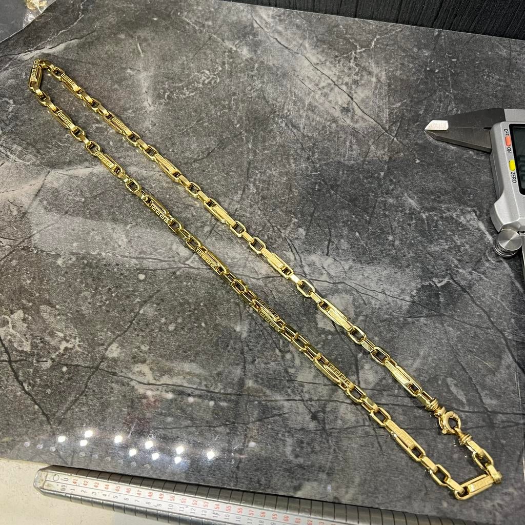 14 karaat gouden ketting monte carlo versace schakel, Sieraden, Tassen en Uiterlijk, Kettingen, Ophalen of Verzenden, Zo goed als nieuw