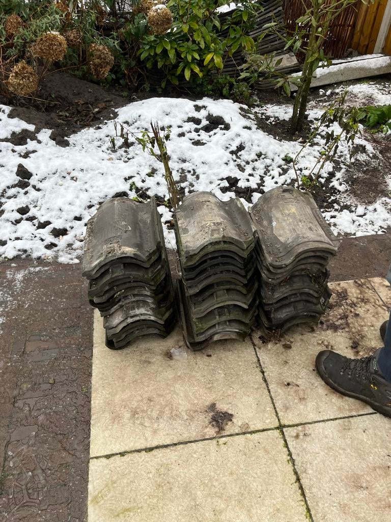 Oud Hollands Verbeterde Dakpannen - Ca. 120 stuks, Ophalen, Gebruikt, Steen of Klei, Zwart