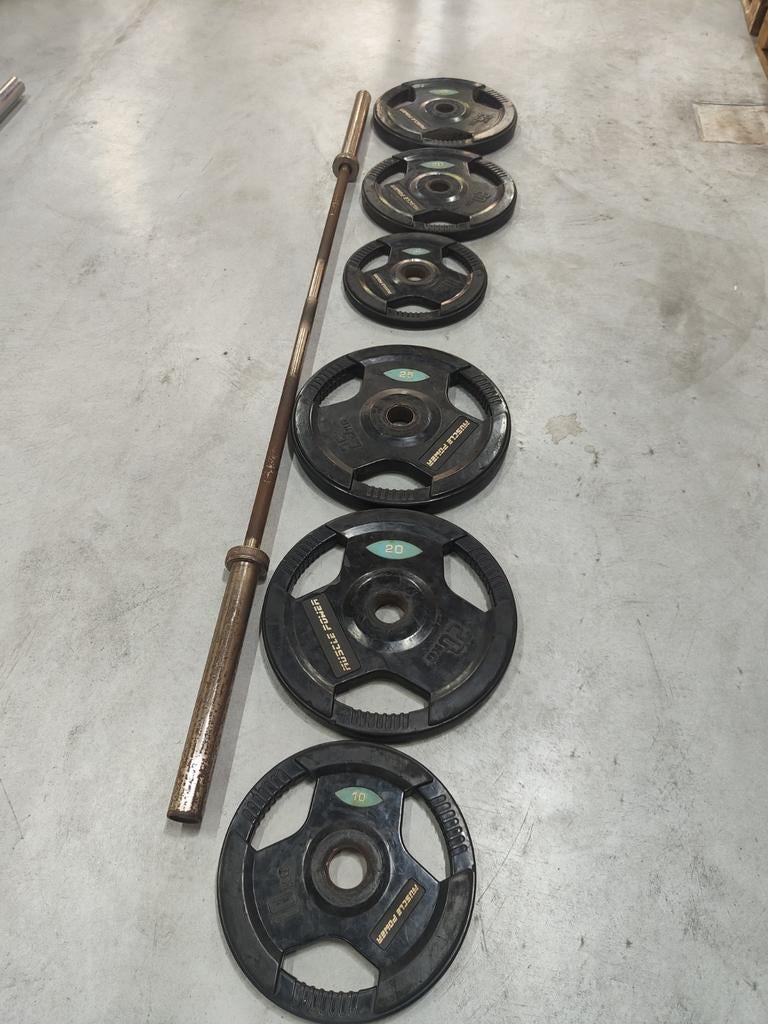 Muscle Power Halterset - Zwart 130kg, Benen, Gebruikt, Onbekend, Ophalen of Verzenden