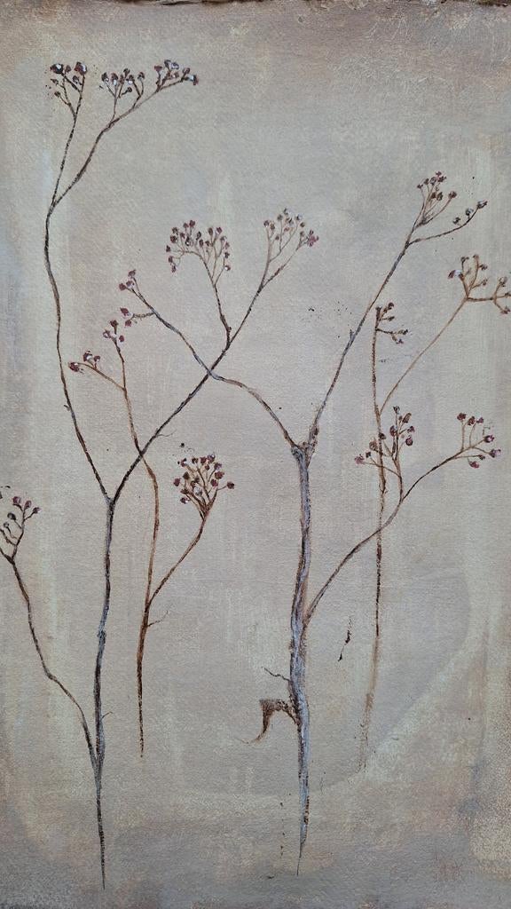 Japandi Schilderij sober stoer natuur bloemen, Ophalen of Verzenden