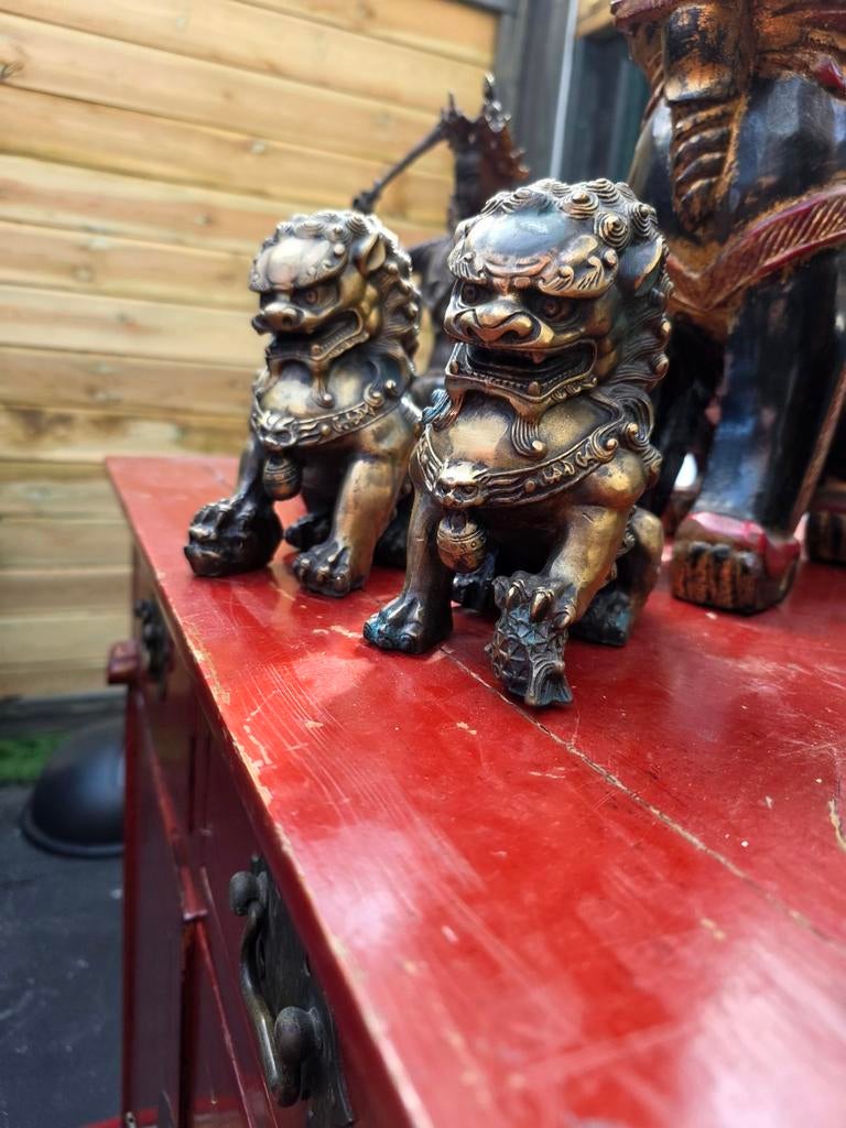 Oude foo dogs brons  17 cm, Ophalen of Verzenden, Nieuw
