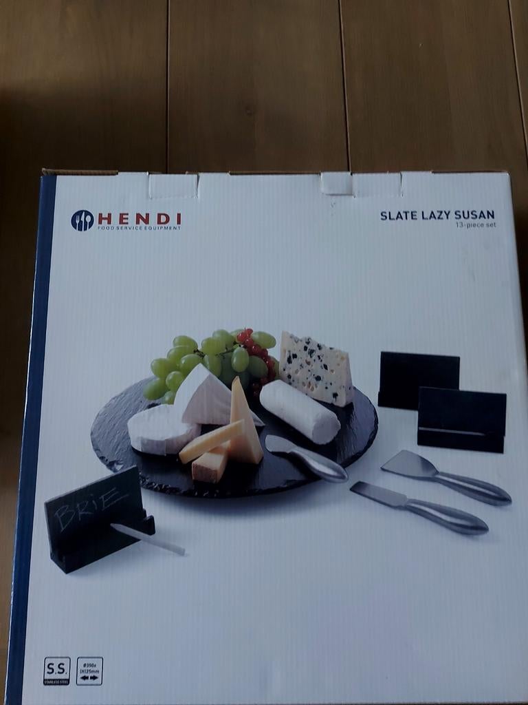 Nieuwe Hendi Slate Lazy Susan 13 delige set., Huis en Inrichting, Ophalen of Verzenden, Nieuw