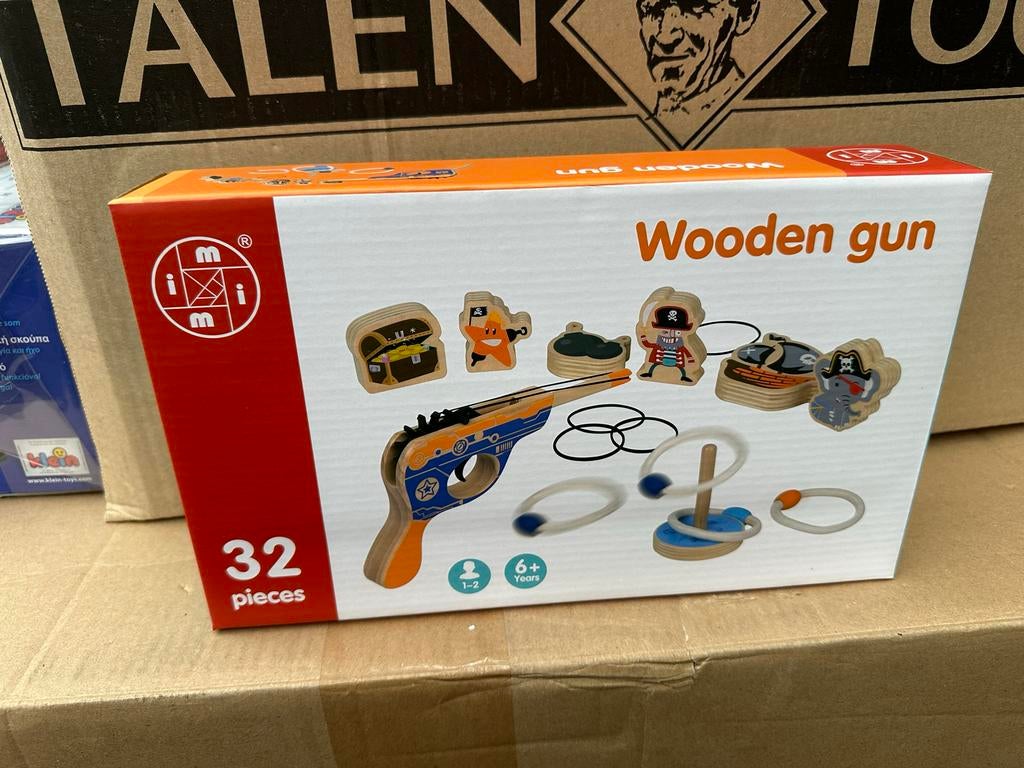 Houten speelgoed pistool - 10 stuks, Overige merken, 1:50 of kleiner, Overige typen, Nieuw