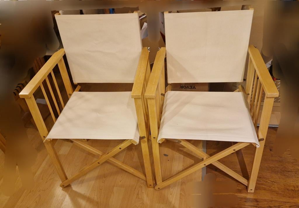 2 prachtige stevige en inklapbare regisseursstoelen, Ophalen, Twee, Overige kleuren, Zo goed als nieuw