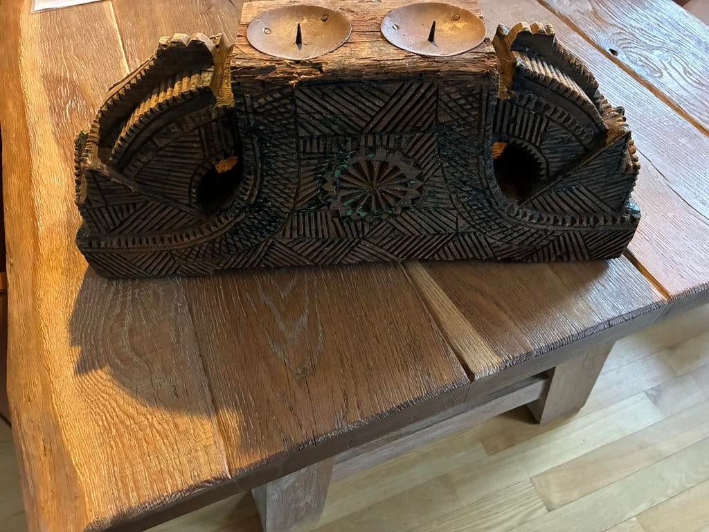 Houten ornament voor kaarsen of toef, Ophalen, Gebruikt