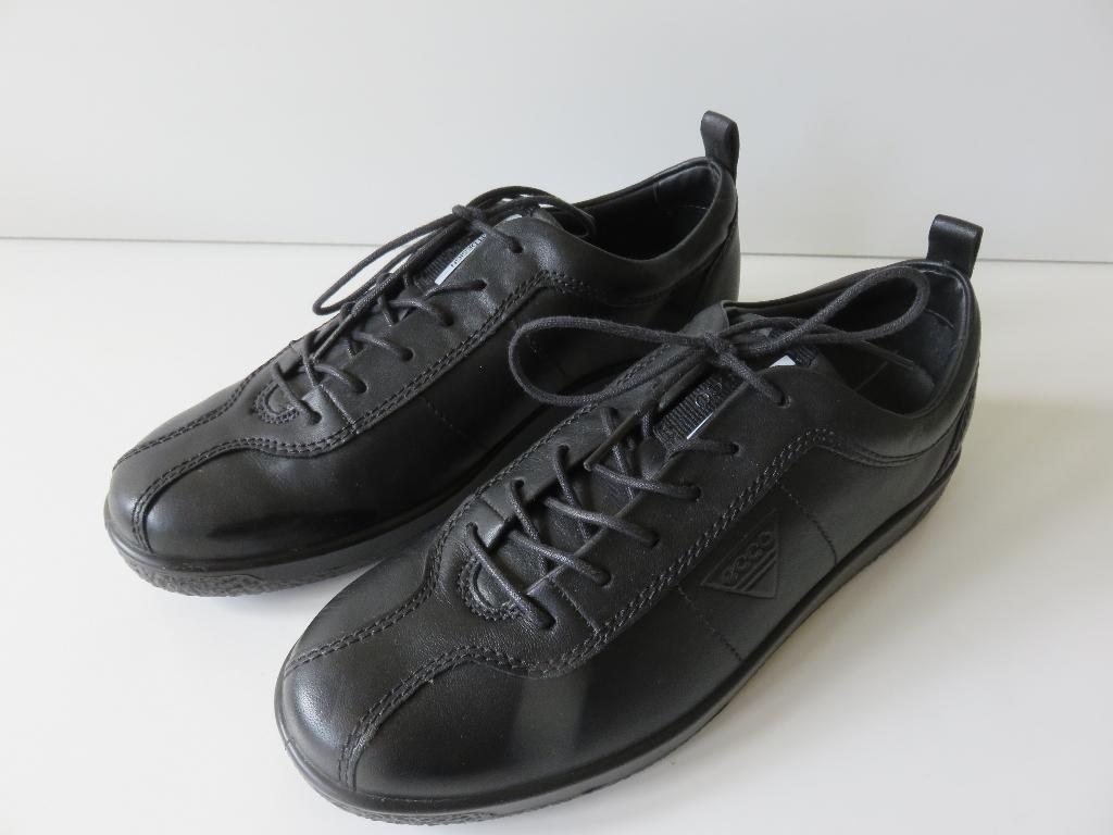 ecco soft I zwarte leren veterschoenen, wandelschoen maat 38, Ecco, Zwart, Ophalen of Verzenden, Sneakers of Gympen