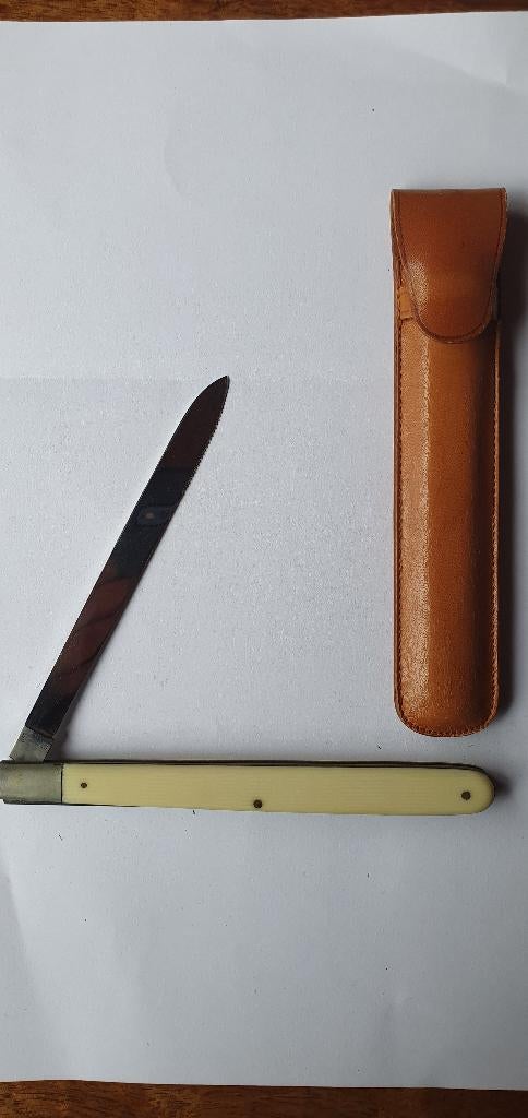 Knipmes zakmes Linder Solingen Cryovac 13cm met hoesje goed, Antiek en Kunst, Ophalen of Verzenden