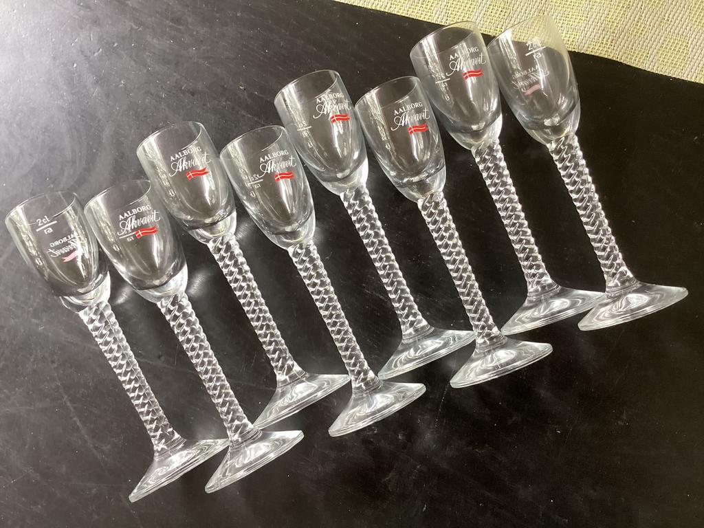 Holmegaard – TWIST –aquavitglas met Deense vlag – Jacob Bang, Ophalen of Verzenden, Zo goed als nieuw, Overige typen