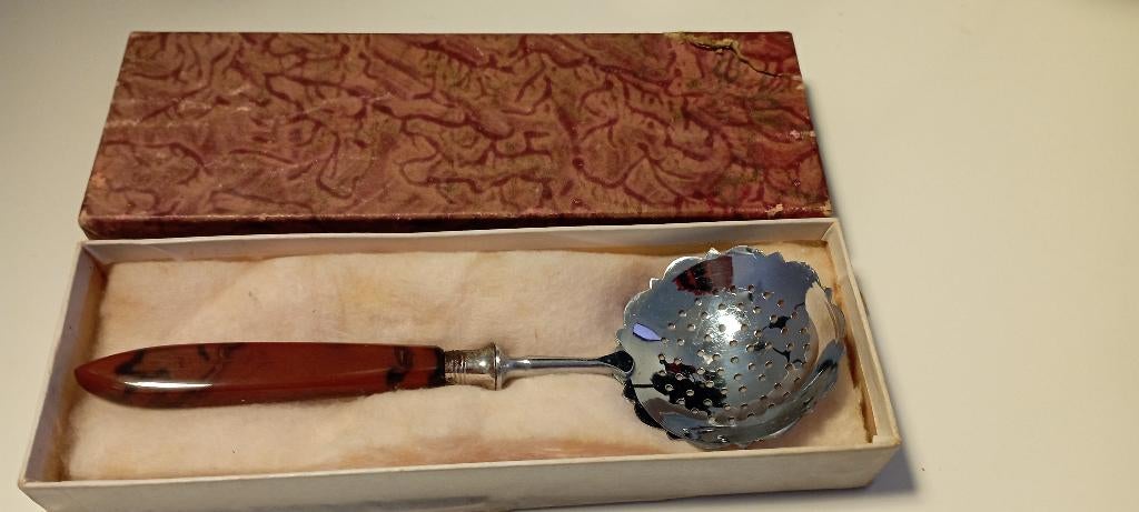 oud strooilepel met doos, Antiek en Kunst, Ophalen of Verzenden