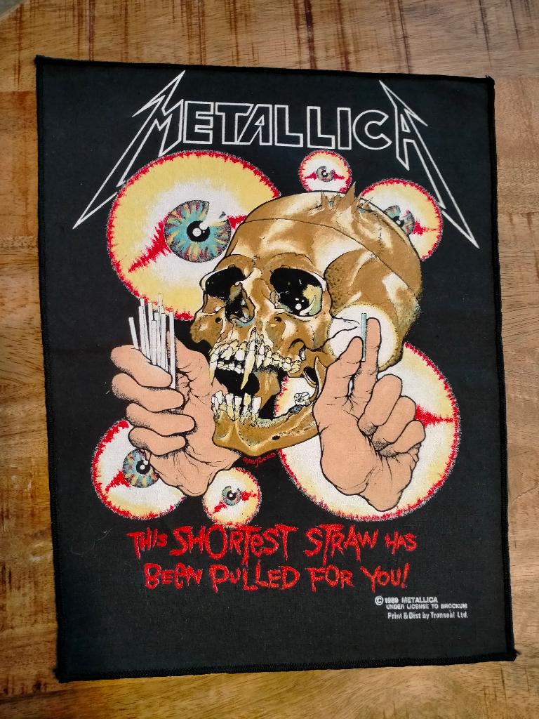 Metallica the shortest straw vintage backpatch back patch, Ophalen of Verzenden, Zo goed als nieuw, Kleding