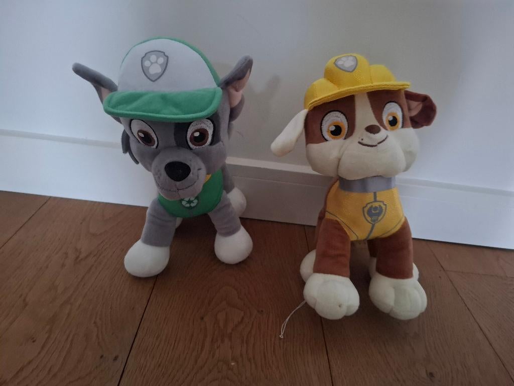 Paw patrol knuffel hondjes geel/groen, Ophalen of Verzenden, Zo goed als nieuw, Hond