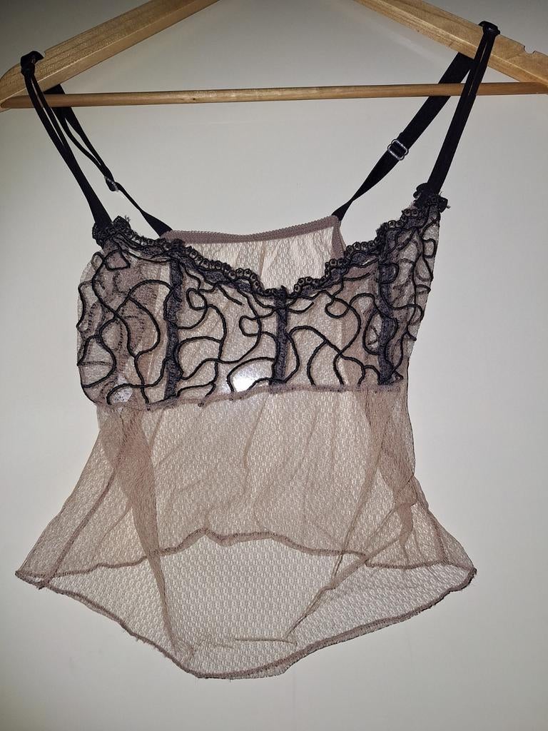 Sexy transparant topje van Gina's lingerie maat 36-38 small, Kleding | Dames, Verzenden, Nieuw, Maat 36 (S), Zwart