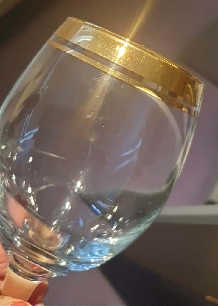 Mooi 24 karaat goud wijn glas. Nieuw., Ophalen of Verzenden