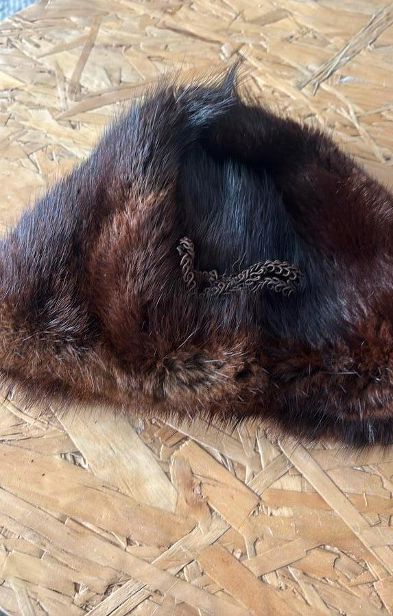 Vintage bont mutsje hoedje, Ophalen of Verzenden, Zo goed als nieuw, One size fits all