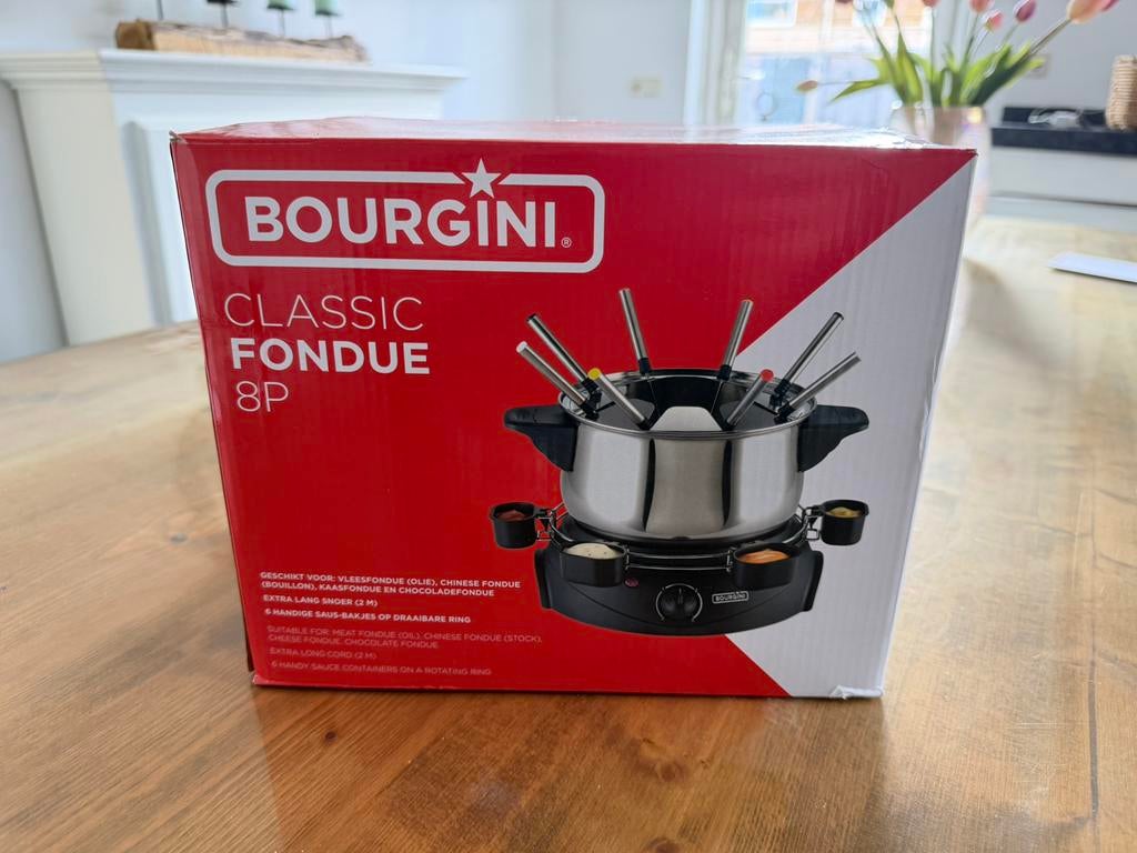 Bourgini Classic Fondue 8P nagenoeg nieuw., Ophalen of Verzenden, Zo goed als nieuw, Elektrisch, Fonduepan