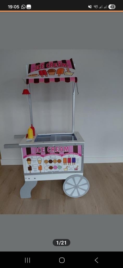 Melissa & Doug houten IJskraam Snackwagen ijskraampje NIEUW, Ophalen, Nieuw, Meubelstuk of Keukentje