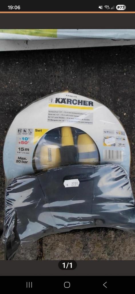 Karcherslang met muurhanger lengte 15 m, Ophalen of Verzenden, Nieuw, Overige typen