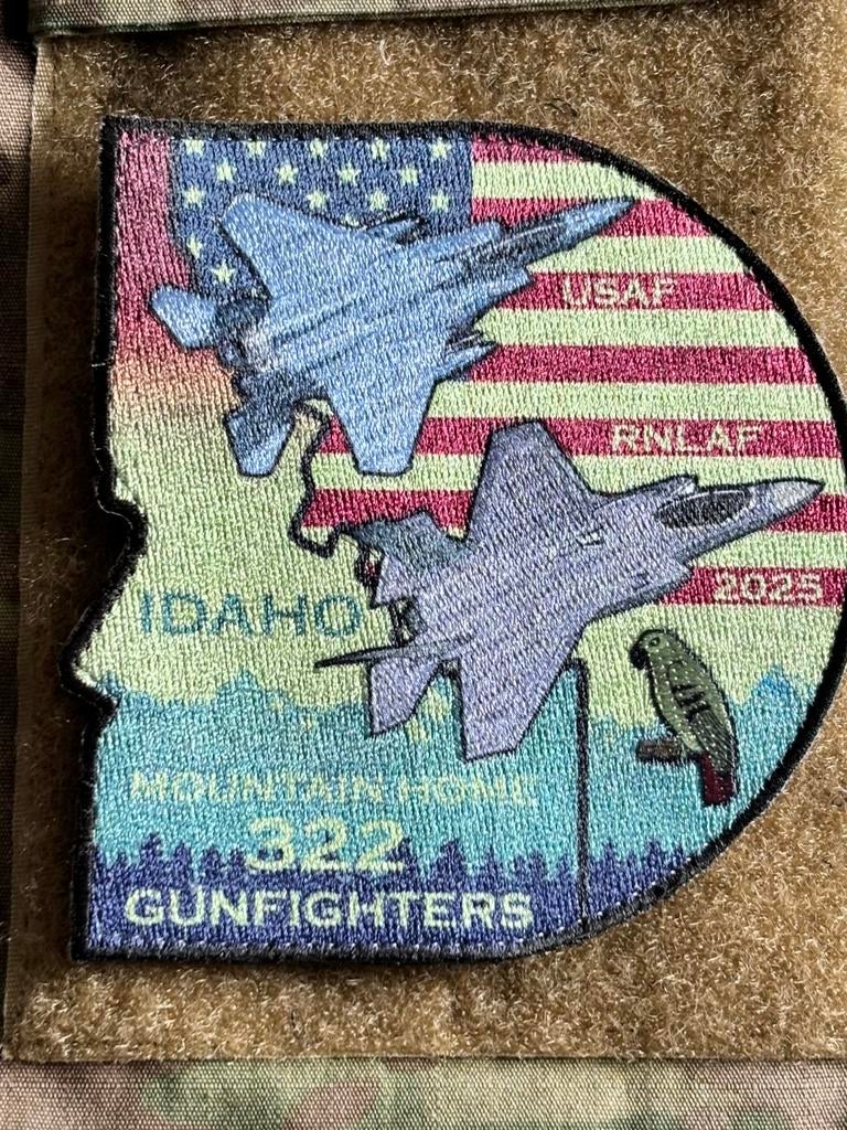 Embleem 322 SQN mountain home gunfighters USA, Verzamelen, Luchtvaart en Vliegtuigspotten, Verzenden, Nieuw, Patch, Badge of Embleem
