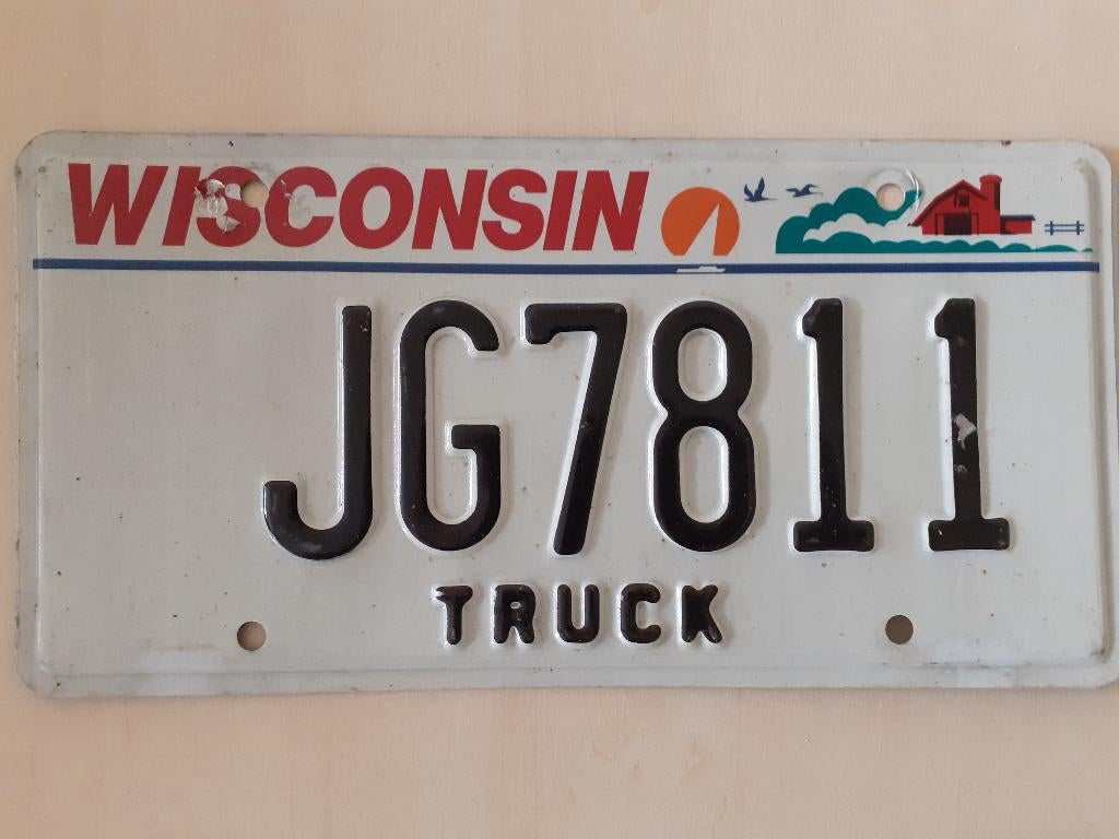 Kentekenplaat Wisconsin Amerika usa., Verzamelen, Automerken, Motoren en Formule 1, Ophalen of Verzenden, Gebruikt, Auto's