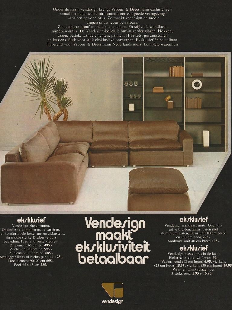 Retro reclame 1974 V&D Vroom Dreesman meubels, Verzamelen, Retro, Overige typen, Verzenden