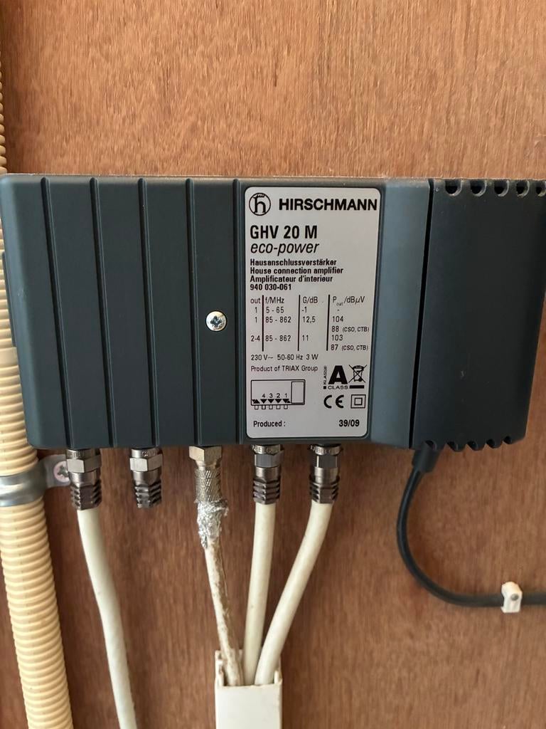 Hirschmann GHV 20 M eco-power coax versterker, Ophalen of Verzenden, Gebruikt