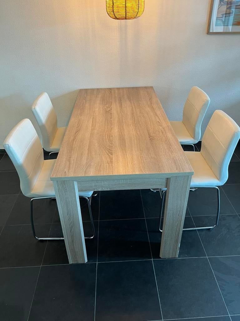 Eettafel met stoelen, Ophalen, Gebruikt, 4 tot 6 stoelen