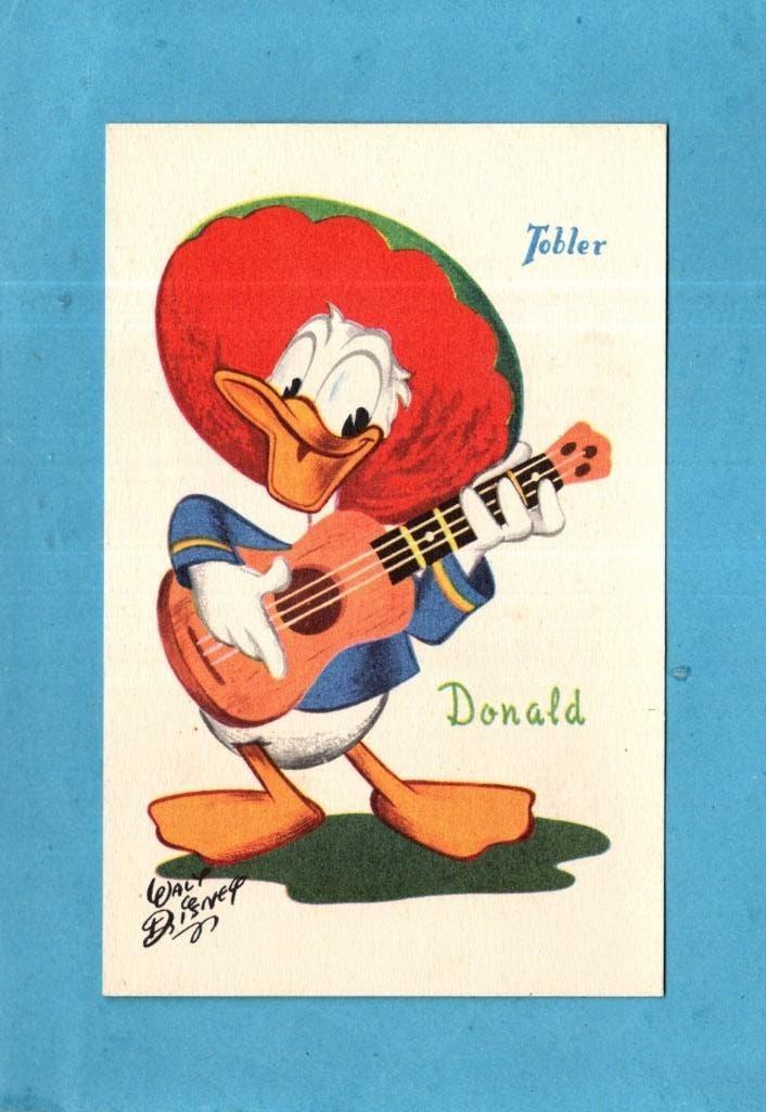 Pracht oude Disney-kaart M623 - Donald Duck met gitaar, Verzamelen, Verzenden, 1920 tot 1940, Ongelopen, Overige thema's