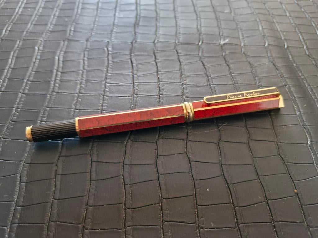 Vintage Pierre Farber Vulpen - Rood/Goud, Verzamelen, Pennenverzamelingen, Ophalen, Gebruikt, Vulpen, Overige merken