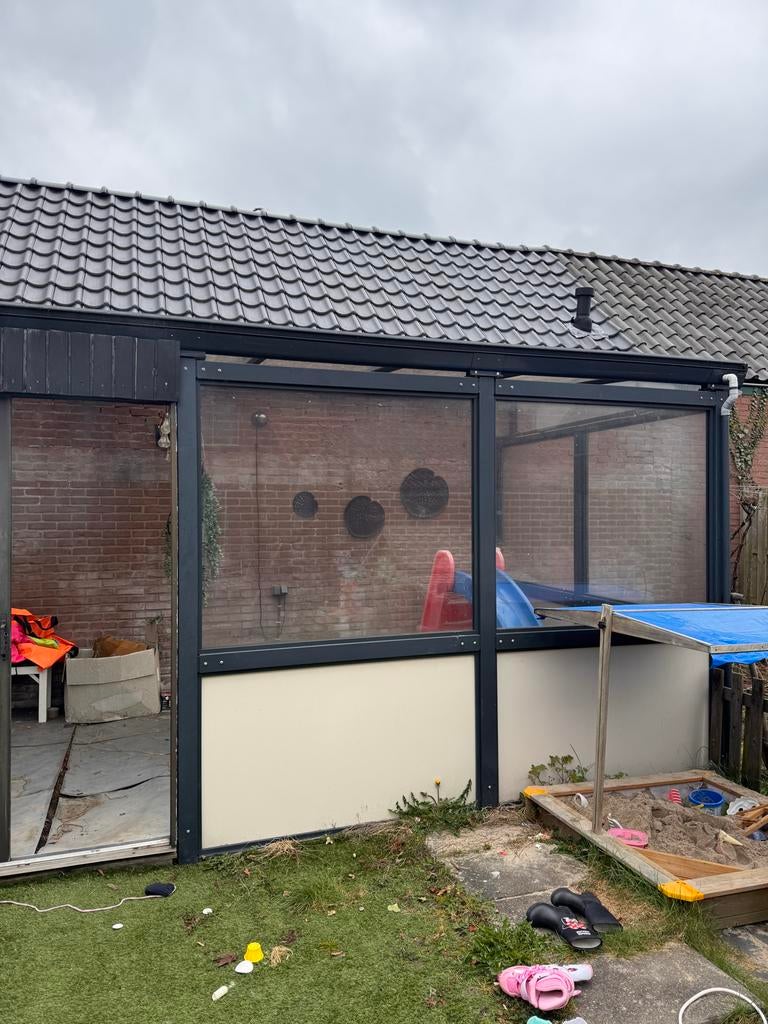 Halfopen veranda met schuifdeur, Tuin en Terras, Overkappingen, Ophalen, Gebruikt, Veranda