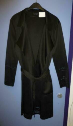 Twin Set Jeans zwart prachtig bewerkt vest / jas M nr 27881, Maat 38/40 (M), Twinset, ., Zwart