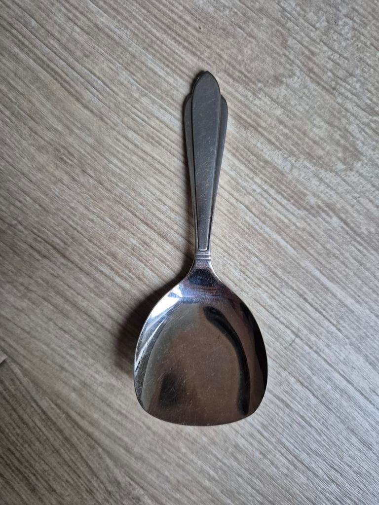 Zilverkleurige rijstlepel / suikerlepel * Voorschoten, Antiek en Kunst, Ophalen of Verzenden