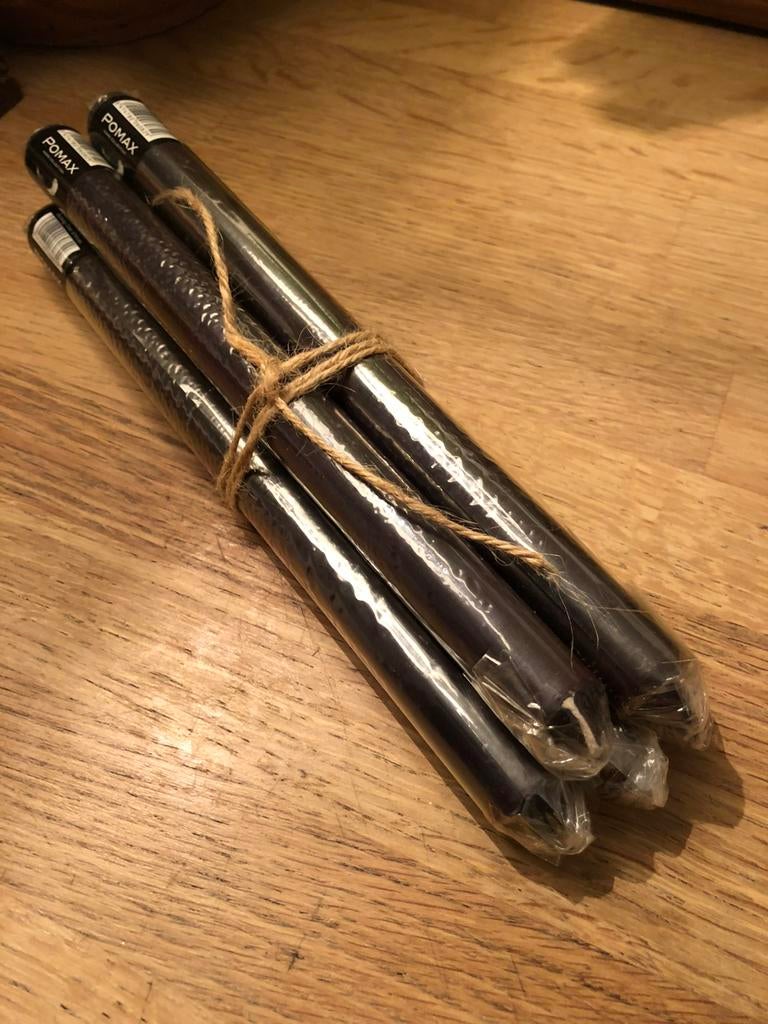 NIEUW POMAX KAARSEN ZWART 5 STUKS, Overige materialen, Zwart, Nieuw, Ophalen of Verzenden