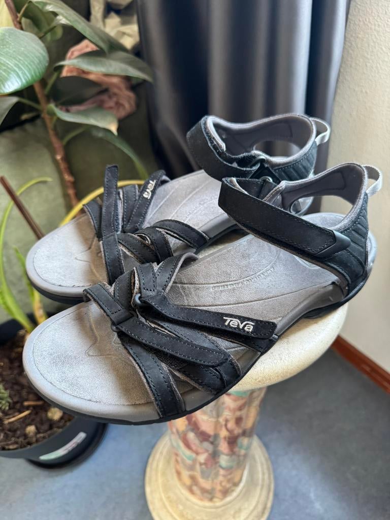 Teva W TIRRA LEATHER BLACK Sandalen maat 42, Kleding | Dames, Schoenen, Verzenden, Nieuw, Zwart, Sandalen of Muiltjes