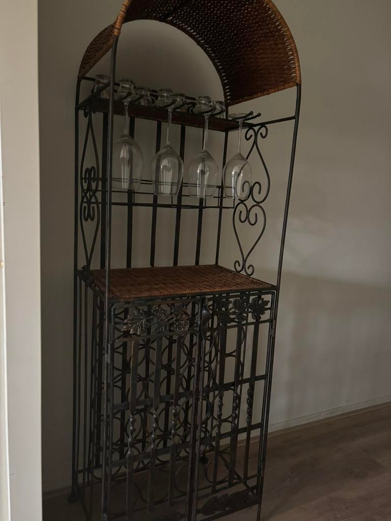 Wijnrek, Ophalen, 15 tot 25 flessen, Zo goed als nieuw, Metaal