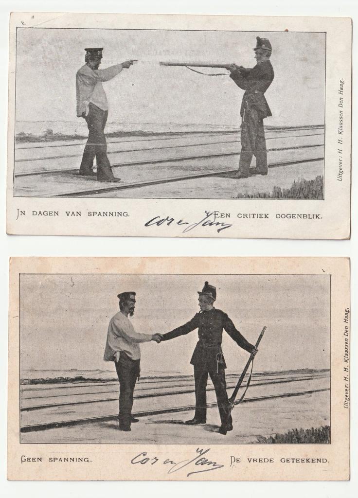 2 ansichten in dagen van spanning / geen spanning, Verzenden, Voor 1920, Politiek en Historie